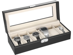 Watch Box With 6 Slotswatch Box/Display Stand Pu Leather Watch Storage Men'S Gift Black 30*11*8Cm——Vebtles
