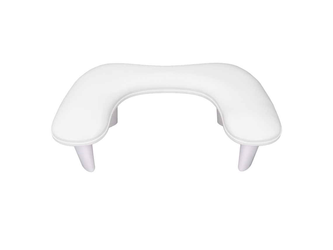 Reposabrazos KKML para manicuristas con patas desmontables en forma de U, suave piel sintética antideslizante, color blanco.
