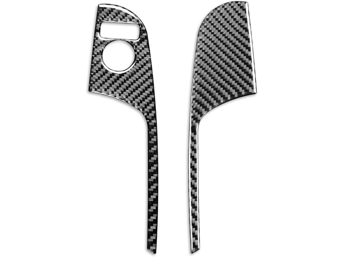 Pegatinas Para Coche, Pegatinas Decorativas Interiores De Fibra Carbono 2 Piezas El Panel Ajuste Del Espejo