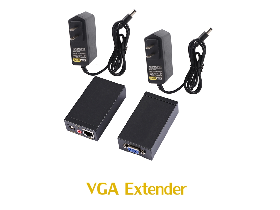 Extensor De Audio Y Video Vga Svga 1080p De 100m A Través De Rj45 Cat5e 6 (enchufe Estadounidense) Nuevo