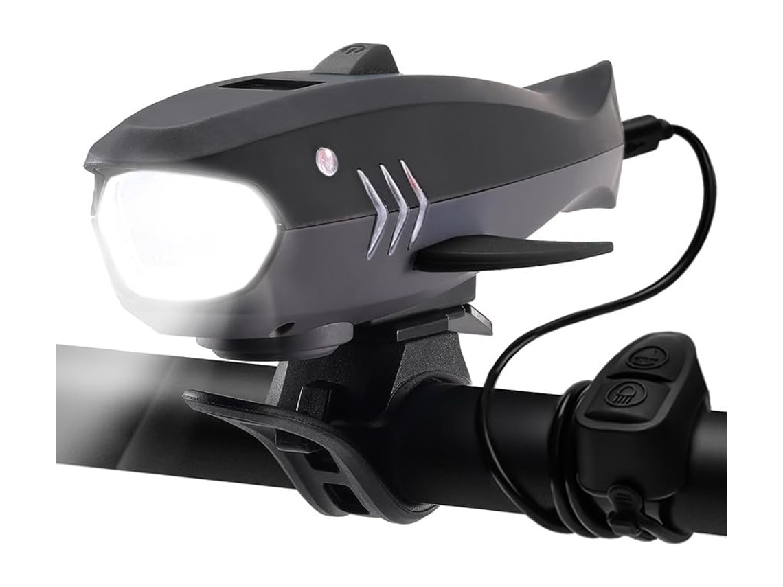 Bocina Para Bicicleta Con Luz, Timbre Eléctrico De 120 Db Y Faro Recargable De 400 Lm, Resistente Al Agua Ipx4 (negro)