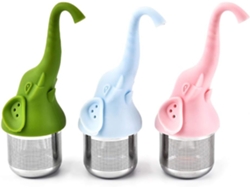 Juego JEIIBRZUI de 3 tamices de silicona en forma de elefante Colores: Verde Azul Rosa