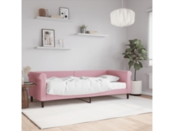Sofá Cama Con Colchón Terciopelo Rosa 80x200 Cm