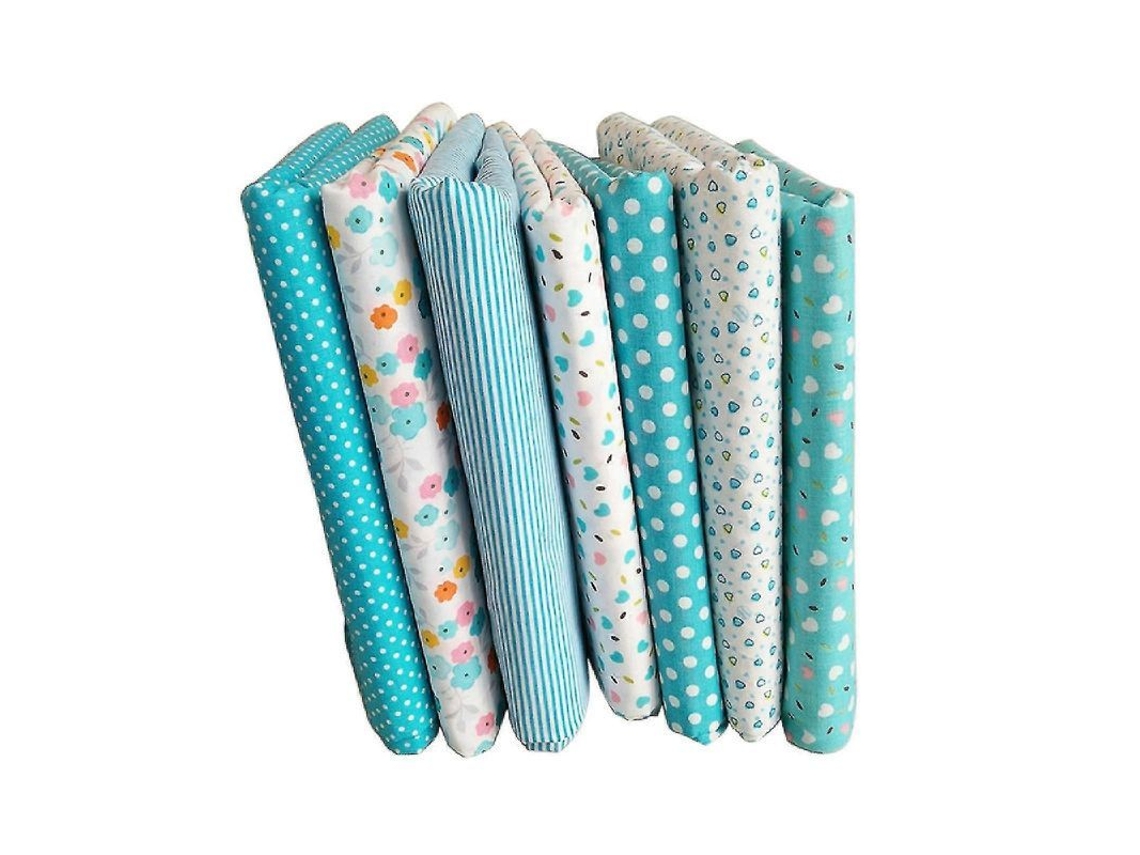 Juego De 7 Telas De Algodón Con Diferentes Estampados Para Costura A Mano Y Patchwork.