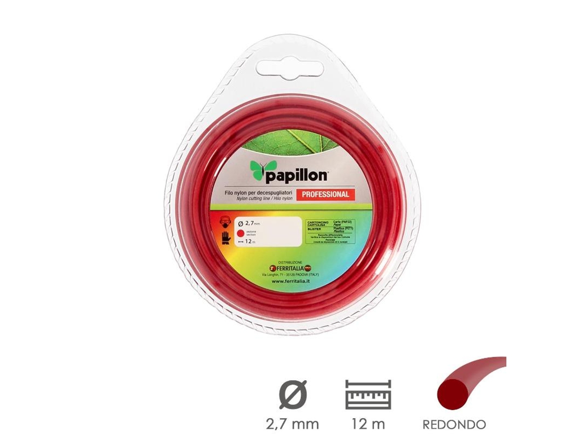 Fio de Nylon Desbrozadoras Redondo Profesional 2,7 Mm Rollo 12 Metros Fio de Nylon Corte Desbrozadores Hierba, Jardin, Maleza