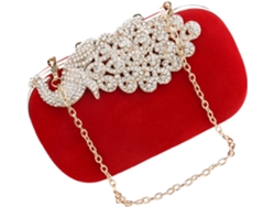 Elegante Bolso De Mano De Noche Con Pedrería Para Mujer, Perfecto Para Bodas Y Eventos, Con Cadena Extraíble...