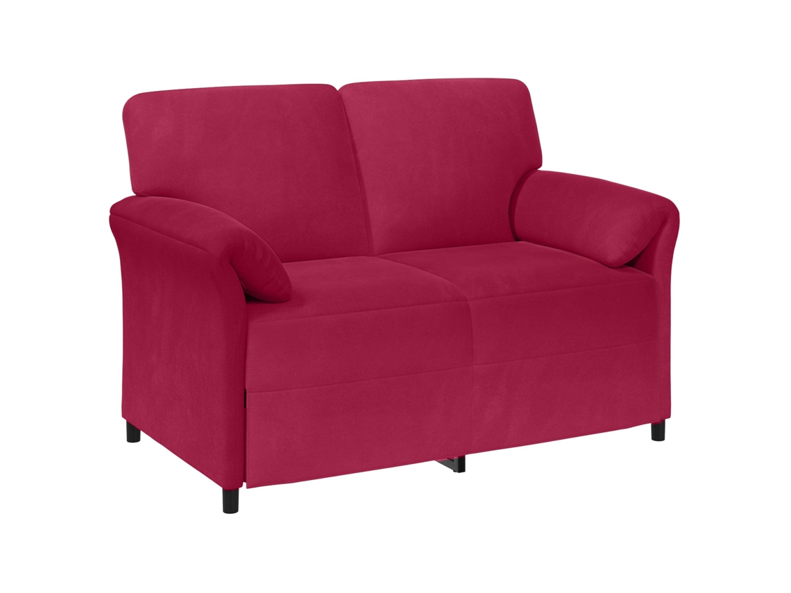 Sofá De 2 Plazas Rojo Vino 138 X 83 X 95 Cm Terciopelo