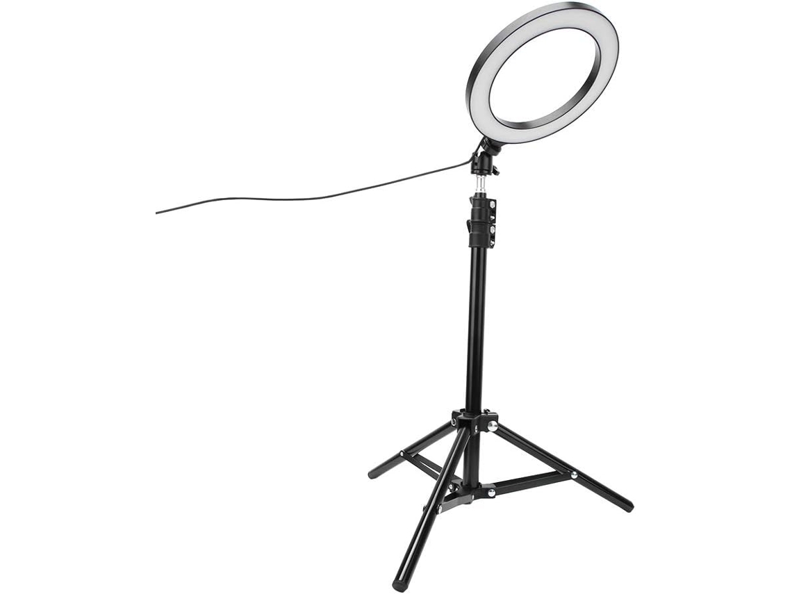 Luz Led Regulable Para Selfies De 20 Cm Con Trípode Y Soporte Para Teléfono – Alimentada Por