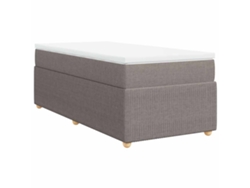 Maison Exclusive - Cama Box Spring Con Colchón Tela Gris Taupe 100x200 Cm