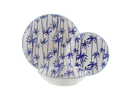 Set de Vajilla Versa Marina Palmeras Porcelana 18 Piezas