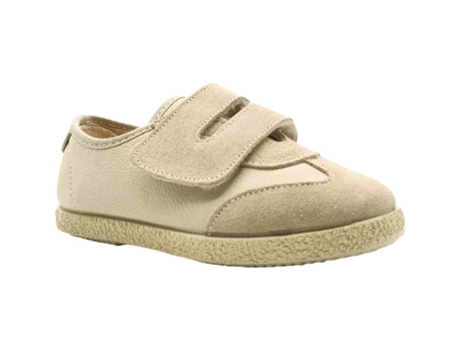 Zapatos de Niño TOKOLATE Blucher Velcro Serraje Piel Beige (34)