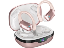 Auriculares inalámbricos, auriculares deportivos Bluetooth, 80 horas de reproducción, con indicador LED de batería (rosa)