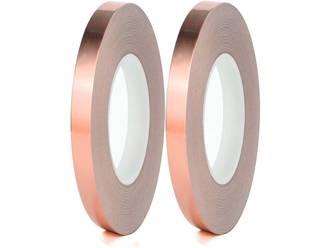 Cinta De Lámina De Cobre, 2 Cintas Conductoras Con Doble Adhesivo Para Vidrio Estampado Y Protección Electromagnética.
