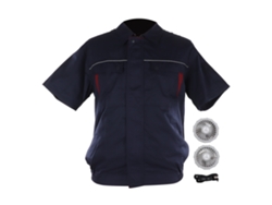 Chaqueta de refrigeración USB con ventiladores XL Azul marino Rojo