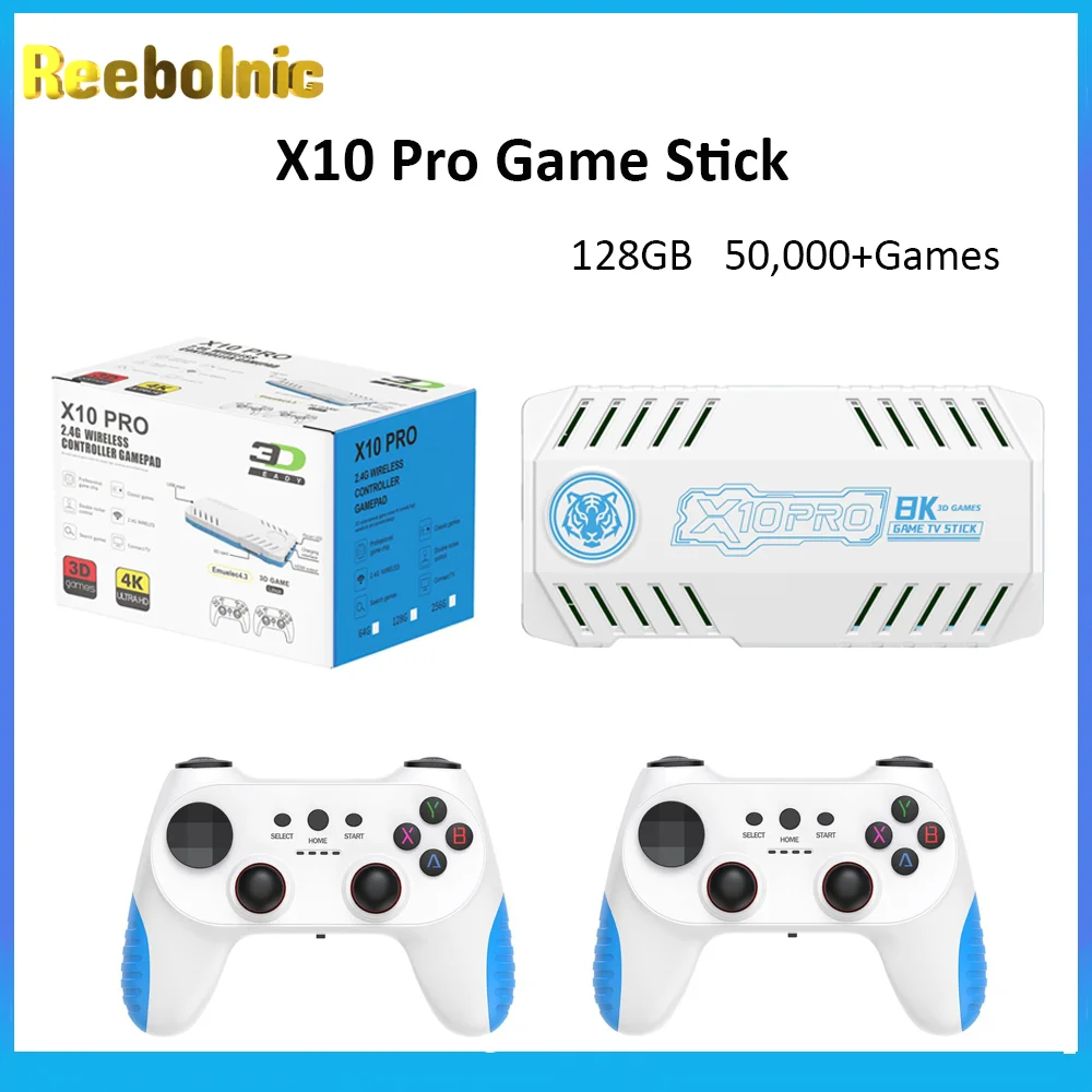Consola De Juegos Reebolnic X10 Pro De 128 Gb Con Más De 50 Simuladores, Inalámbrica, Color Naranja.