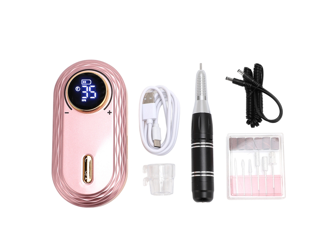 Juego De Lijadora De Uñas Eléctrica, Máquina Portátil Para Quitar Esmalte De Uñas, Herramientas Para Manicura Y Pedicura, Rosa