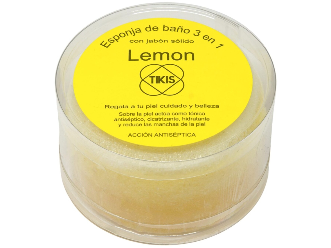 Esponja Redonda con Jabón Limón 100 Gr Tikis