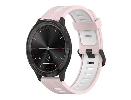 Correa para garminmove 3 20mm patrón vertical correa de reloj de silicona bicolor rosa-blanco VENISYMLIS