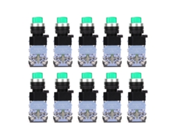 10pcs Interruptor Selector Rotativo De Bloqueo Automático Bem38-20xd/31 22mm 3 Posiciones Con Indicador Verde