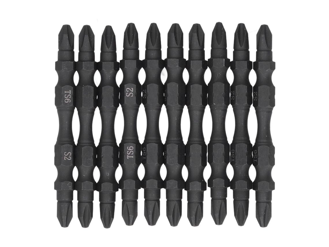 Juego de 10 puntas de destornillador con doble extremo magnético, hexagonal PH2 de 1/4 de pulgada | Sin marca
