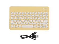 Teclado Sem Fio Conexão Estável Para Ios Android Windows Celular Tablet Laptop Amarelo