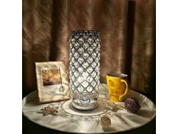 Elegante calentador de cera de cristal, diseño único y aire perfumado para un hogar con aromas relajantes (plata cristalina)
