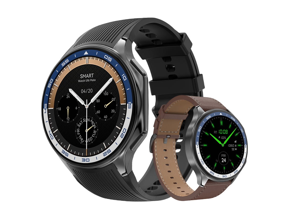 Smartwatch, pantalla AMOLED de 1,43 pulgadas, 4 GB de almacenamiento, asistente de voz (negro)