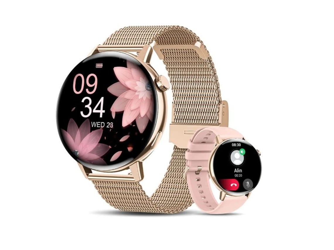 Smartwatch Para Mujeres Con Función De Llamada Bluetooth Ip67 Android Ios Gold Yuysan
