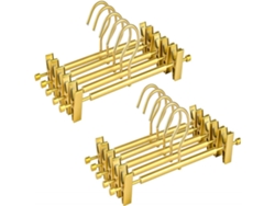Paquete de 20 perchas de aluminio de 31 cm, doradas, para pantalones, faldas, calcetines y ropa interior, antideslizantes con pinzas Jeiibrzui
