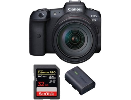 Kit Cámara Mirrorless, Objectivo y Accesorios CANON EOS R5 (45 MP - Sensor: Full Frame - ISO: 100 a 51200)