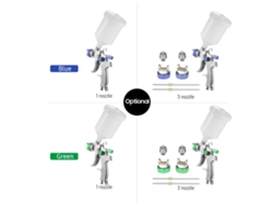 Pistola De Pintura Geevorks Hvlp De Alimentación Por Gravedad Con Depósito De 600 Ml Y Boquillas De 1,4 Mm, 1,7 Mm Y 2,0 Mm Para Coches, Muebles Y Paredes.