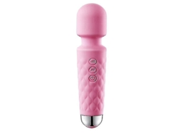 Potente masajeador de varita con 8 velocidades, 20 modos de vibración, impermeable, recargable por USB, inalámbrico y de mano (rosa)