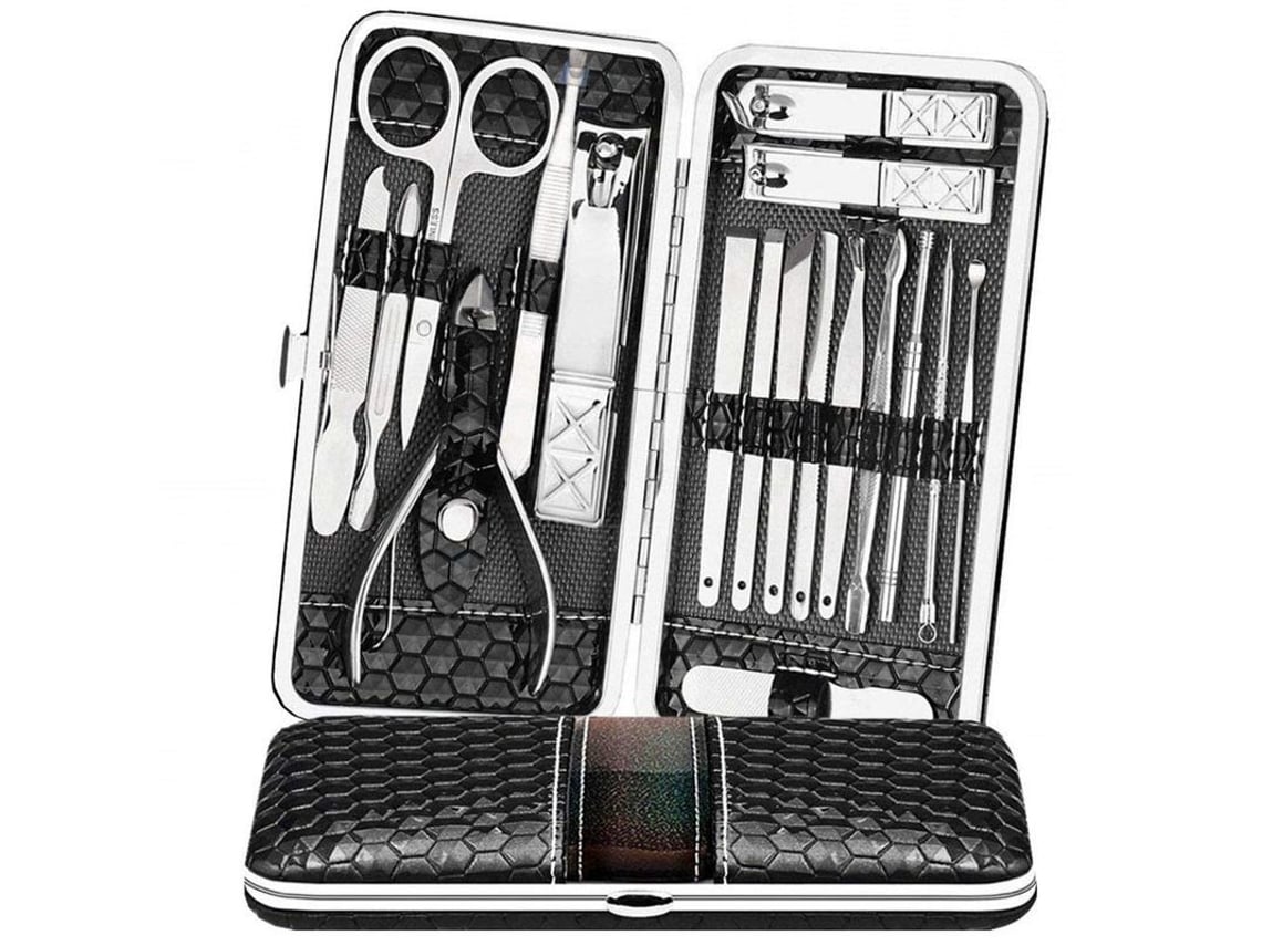 Kit De Manicura Y Pedicura Con 18 Piezas, Tijeras De Acero Inoxidable Y Limas De Uñas Para Viajes.