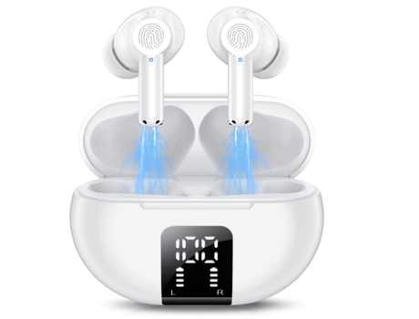Auriculares inalámbricos, Auriculares inalámbricos Bluetooth 5.3 en el oído con estéreo HiFi de 42 horas, 4 micrófonos ENC, Llamada clara, Control ...
