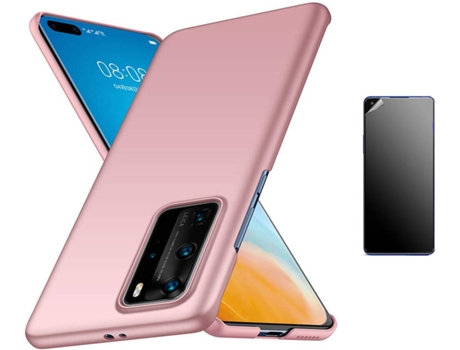 Kit Carcasa Y Protector Huawei P40 Pro Ultimatte Turtleshell Rígido Rosa