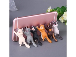 Soporte Para Smartphone Y Tablet Con 6 Gatos Diferentes. Fabricado En Pvc Ecológico De Linjou Con Fuerte Succión.