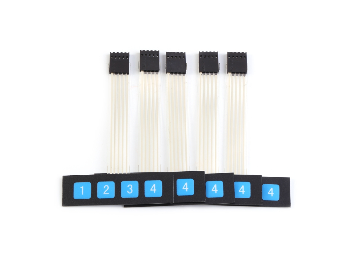 5 Interruptores De Membrana De 4 Teclas Para Paneles De Control Scm Con Conectores De 2,54 Mm