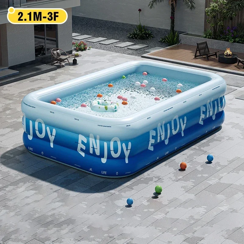 (2,1 M) Piscina Inflable, Piscina Grande Impermeable Y Reforzada Para Interiores Y Exteriores, Juegos Acuáticos Para El Jardín.