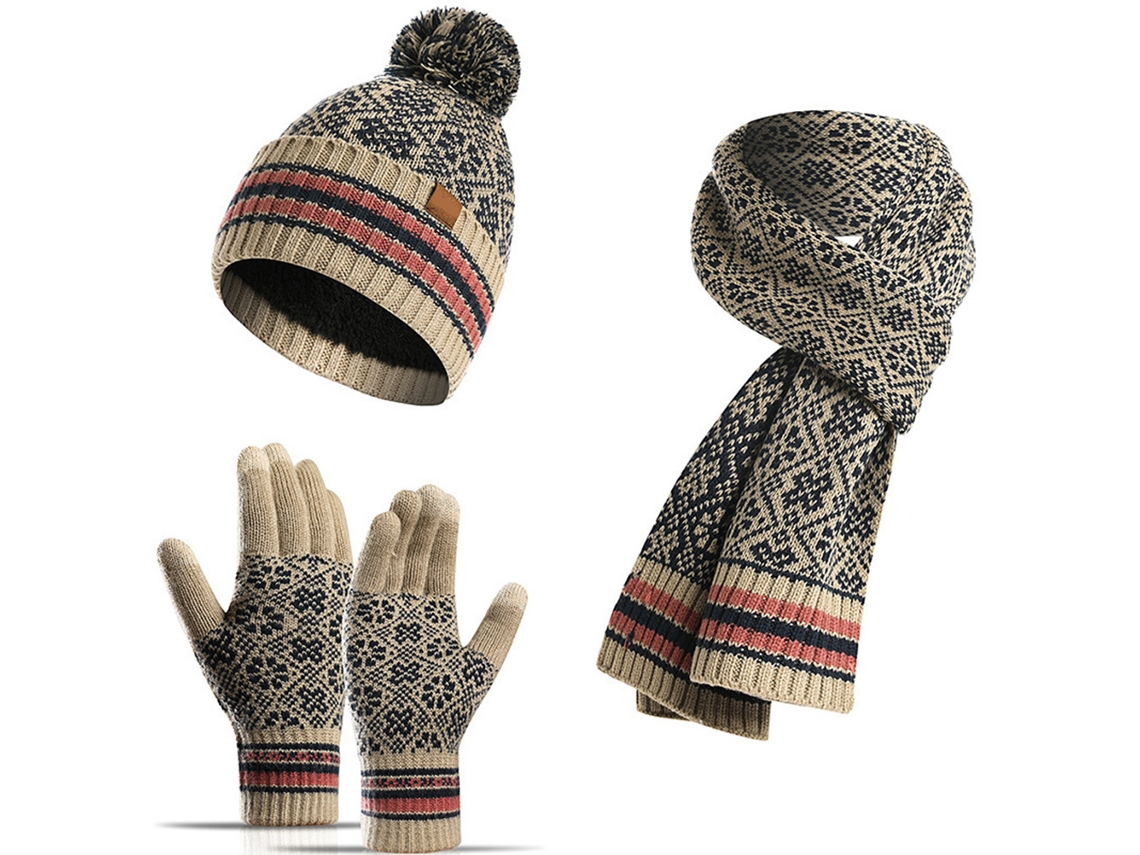 2026-set Gorro Bufanda Guantes Tejidos Invierno Liner Fleece Calientitos Guantes Pantalla Táctil Para Mujer Hombre Ciclismo Esquí