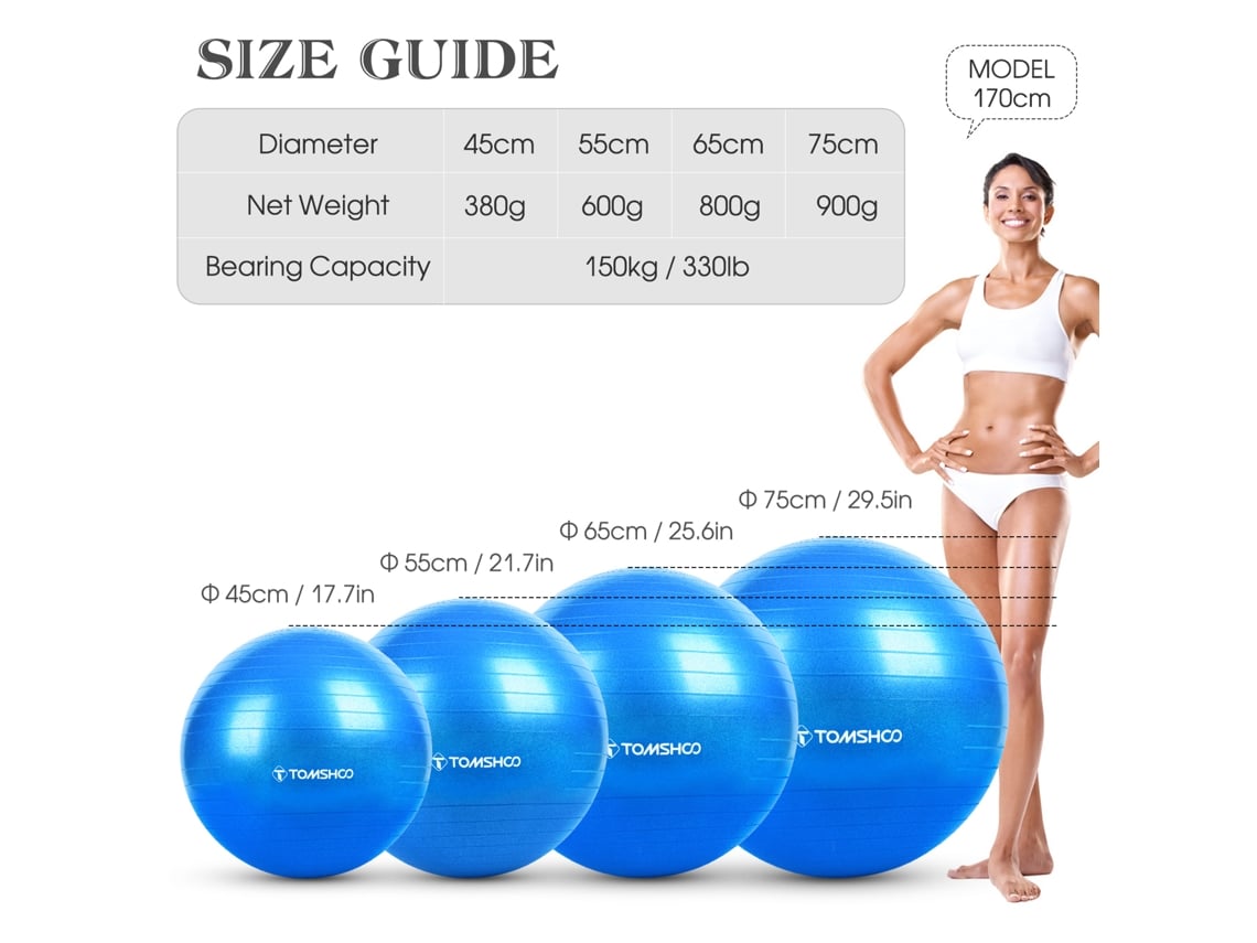 2026rebe-pelota De Yoga Gruesa 45cm/55cm/65cm/75cm Con Bomba De Pie Para Equilibrio Pilates Ejercicio Físico Fitness