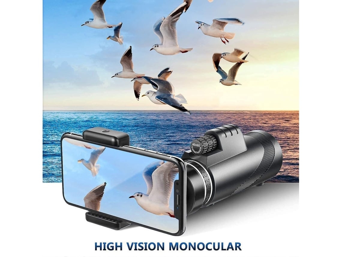 Telescópio Monocular 40 60 Telescópio Compacto Portátil De Alta Potência Para Observação De Pássaros Caça Caminhadas Pesca Esportes Saisiyiky