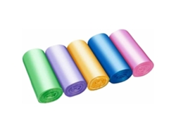 Bolsas de basura pequeñas de 4 galones, para baño, oficina y aseo, 5 rollos de colores (150 unidades)