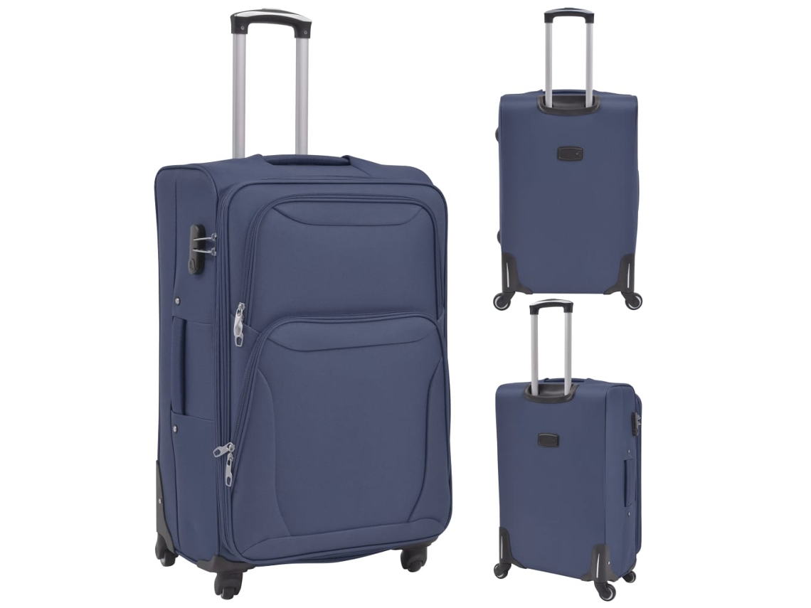 Maison Exclusive - Juego De 3 Maletas Blandas Azul Marino