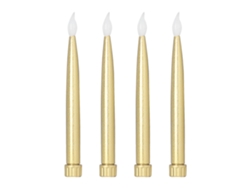 Juego de 4 velas LED largas, alimentadas por pilas, luces navideñas electrónicas CHABERLU