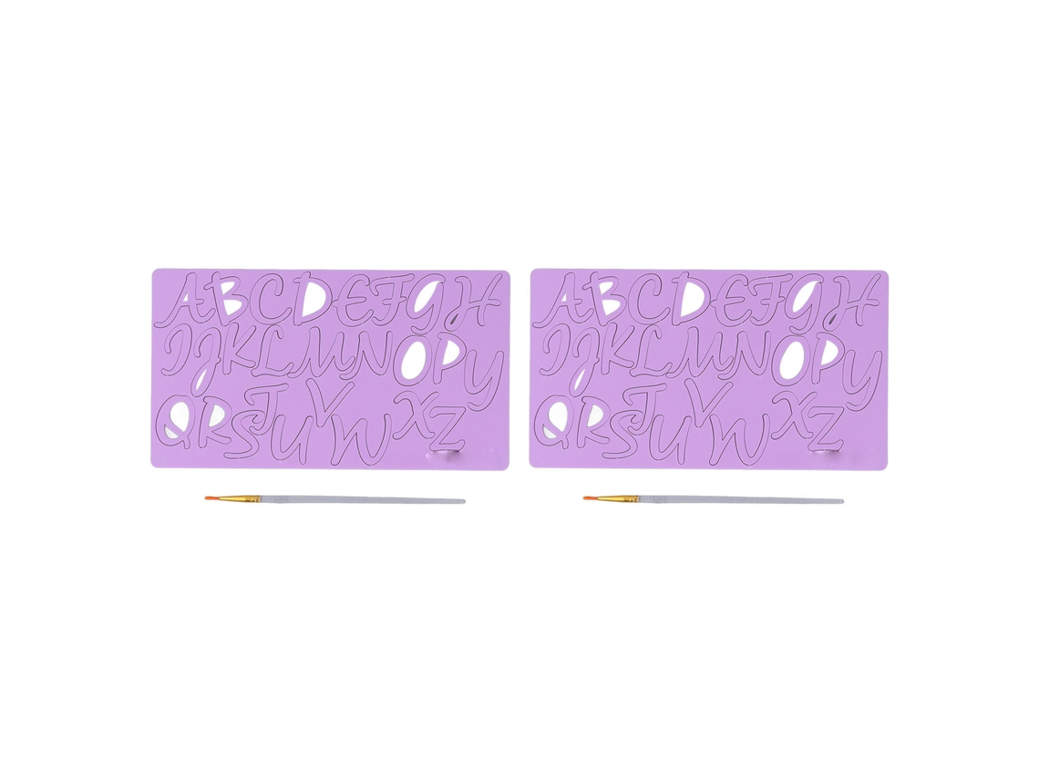 20du26 2 moldes acrílicos con letras para decorar pasteles, lindos mini moldes de fondant morados
