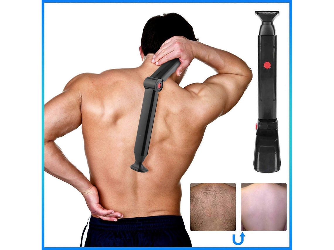 Afeitadora de espalda para hombre con carga USB, depiladora de espalda doble, removedora de vello. Rosewell