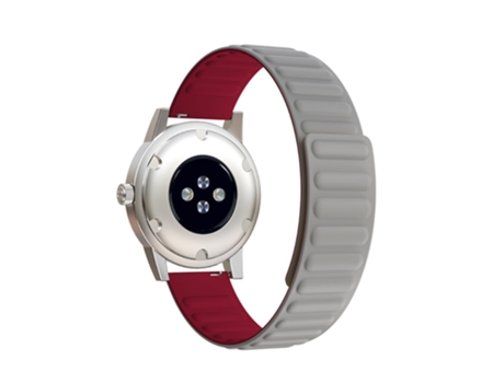 Correa de Silicona 20mm absorción magnética para Samsung Galaxy Watch4 Classic 46mm 42mm/Watch4 44mm 40mm/Gear Sport - gris/rosa
