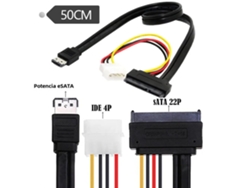 Cable adaptador combinado Esata Power Esata de 50 cm a SATA de 22 pines e IDE de 4 pines, 5 V y 12 V, para discos duros de 3,5 y 2,5 pulgadas, 0,5 m, Vayotoy