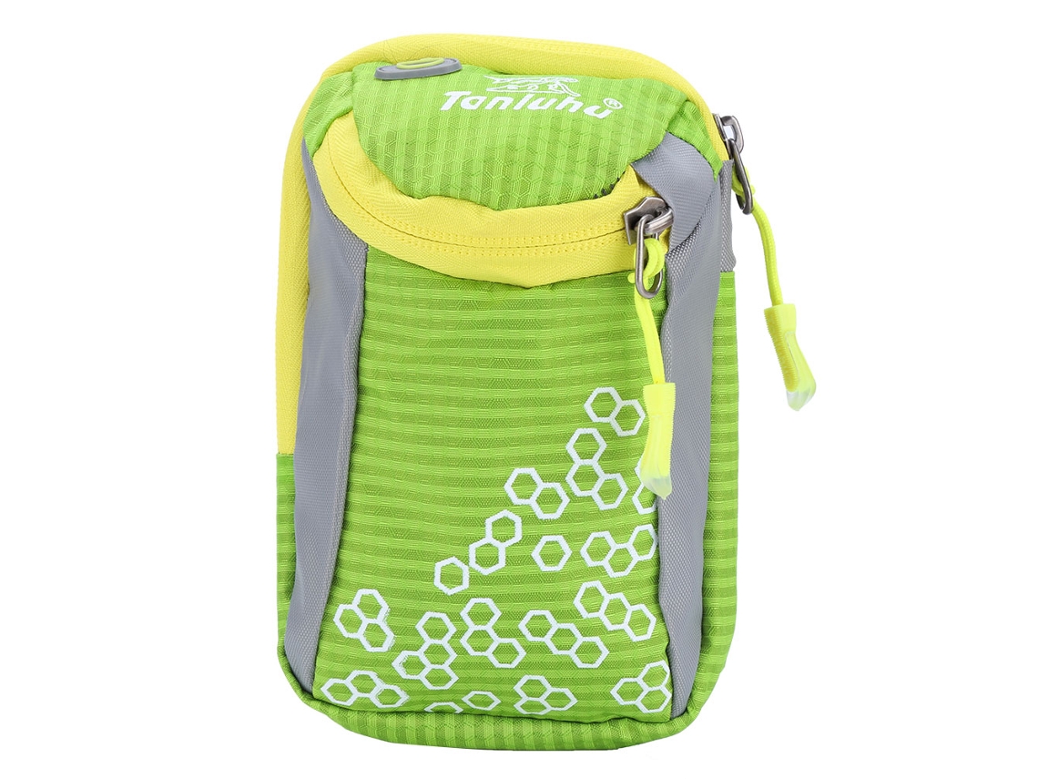 Brazalete De Deporte Para Correr Verde Impermeable, Mochila De Muñeca Para Teléfonos De 5.5 Pulgadas Y Menos