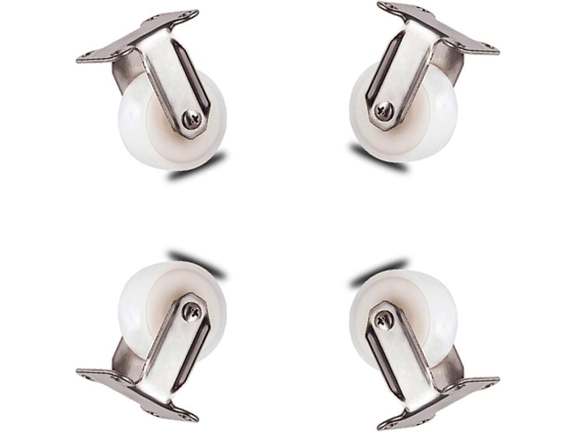Ruedas giratorias pequeñas de goma, 4 piezas de 2 pulgadas, silenciosas con rodamientos dobles para muebles